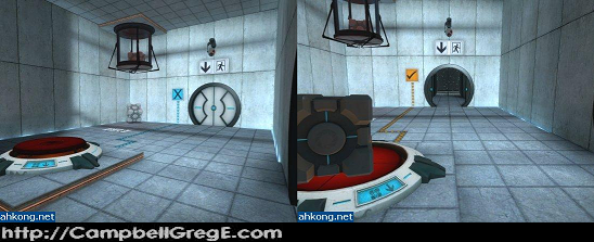 Cube and Large Red Button